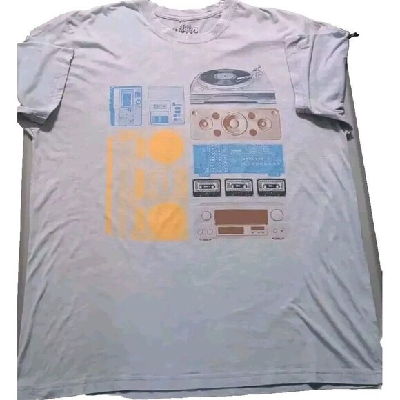 Five Crown Cassette Turntable Mixer DJ Graphic T-Shirt Men's Size X-large XL Y2K - Picture 1 of 7